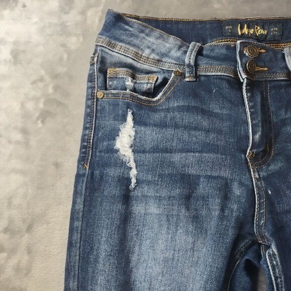 Indigo Rein Women Distressed Skinny Casual Jeans Size 9 W28 L27 Stretch Mid Rise - Picture 5 of 10